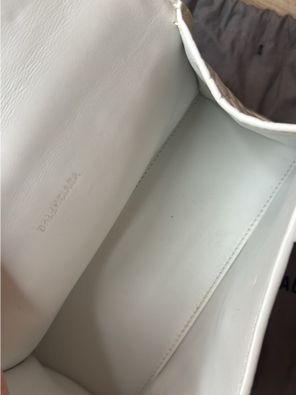 Balenciaga White Croc-Embossed Hourglass Top Handle Mini Bag - Picture 5 of 5